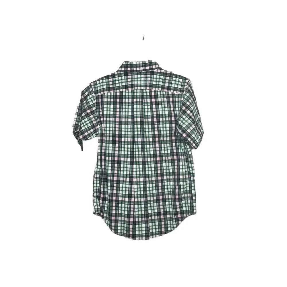 Ralph Lauren Short Sleeve Cotton Plaid Button Down Shirt Size 7